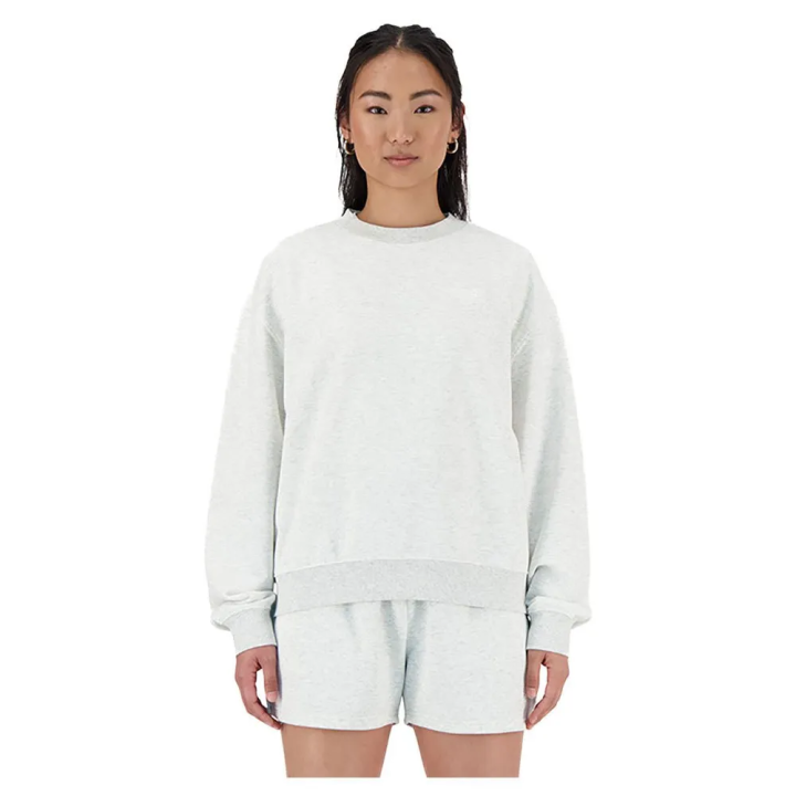 Sudadera New Balance Sport Essentials French Terry blanco vista frontal