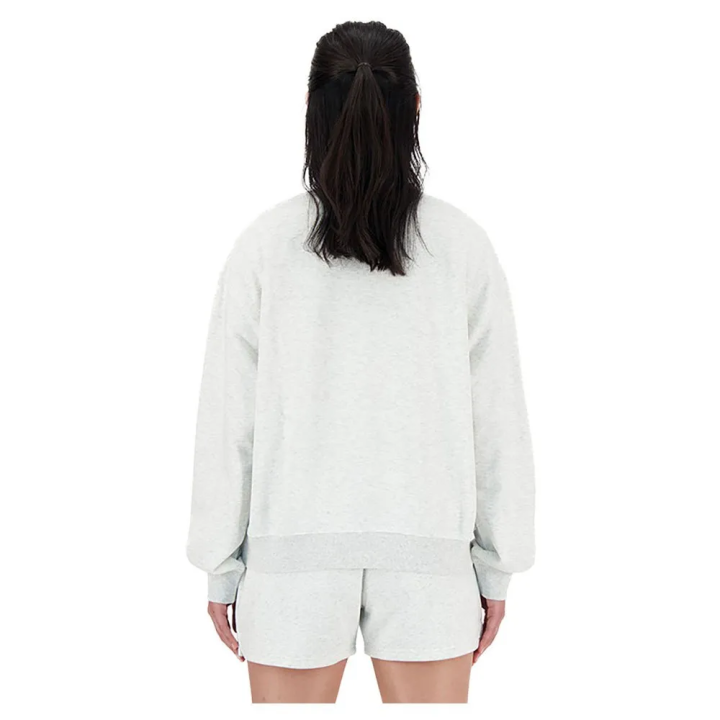 Sudadera New Balance Sport Essentials French Terry blanco vista dorsal