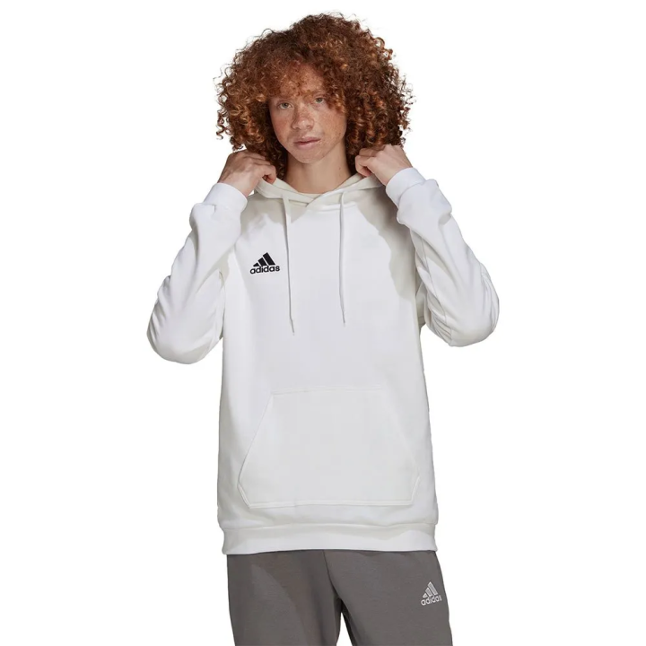 Sudadera Adidas ENT22 Hoody blanco negro vista frontal general