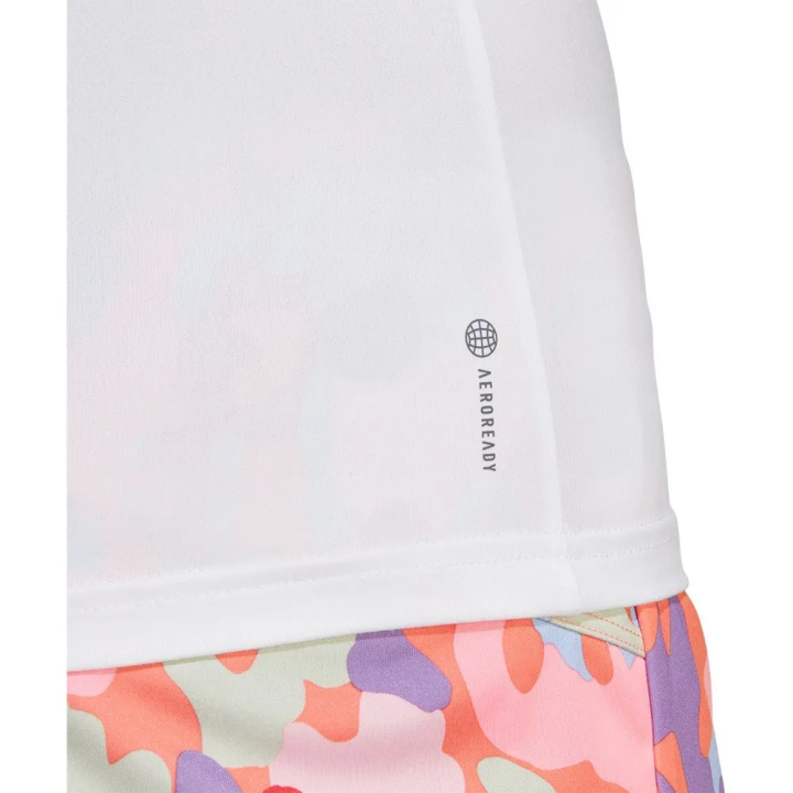 Camiseta Adidas We Min blanco vista frontal detalle aeroready