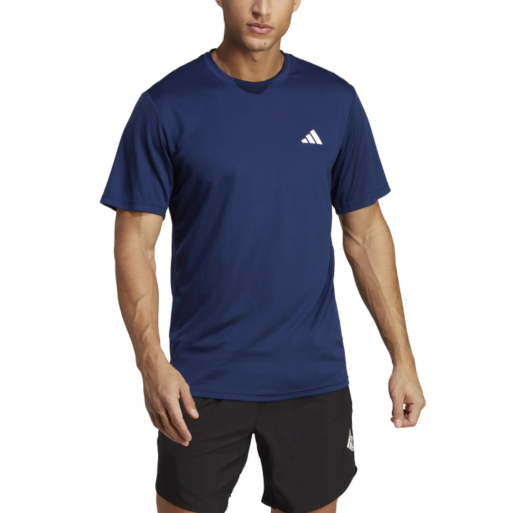 Camiseta Adidas Essentials azul oscuro blanco