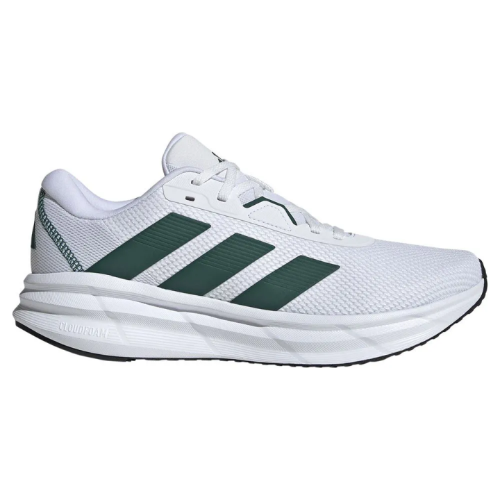 Zapatillas Adidas Galaxy 7 running blancas verdes vista lateral