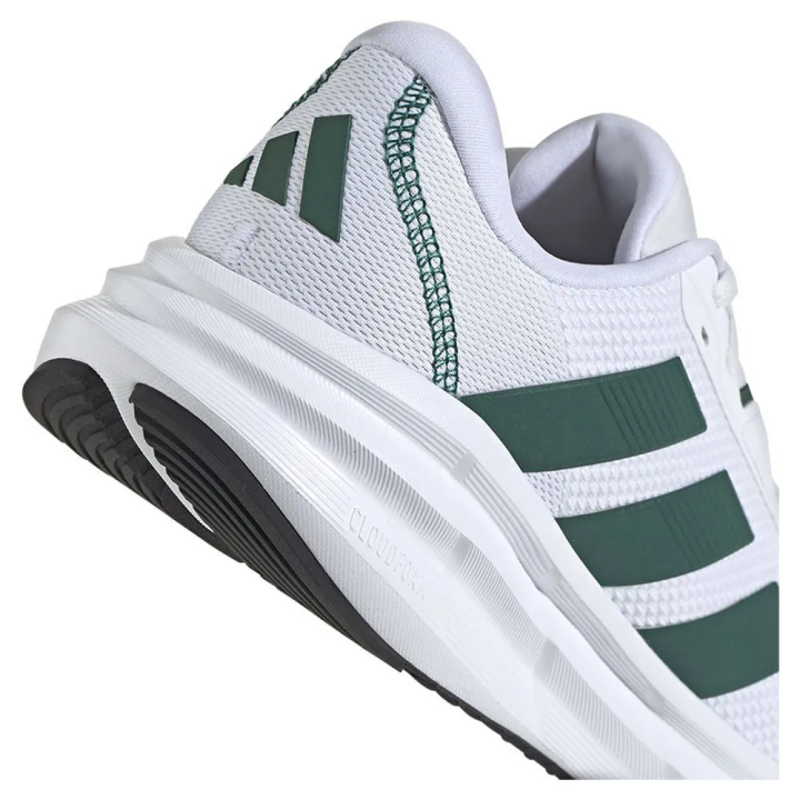 Zapatillas Adidas Galaxy 7 running blancas verdes vista dorsal detalle