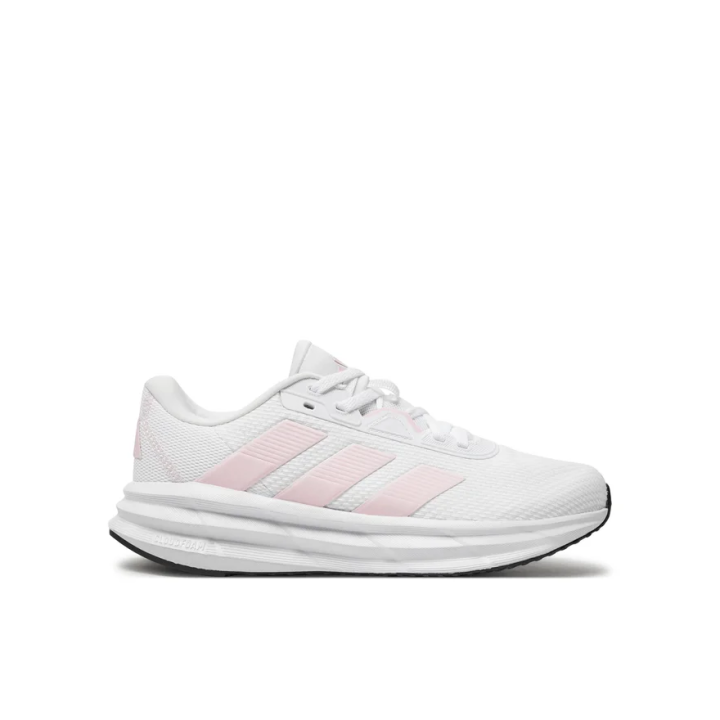 Zapatillas Adidas Galaxy 7 running blancas rosa vista lateral