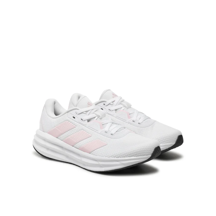 Zapatillas Adidas Galaxy 7 running blancas rosa vista trescuartos