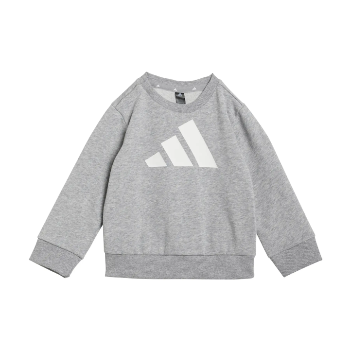 Chándal Adidas bebé chaqueta de felpa gris blanco vista