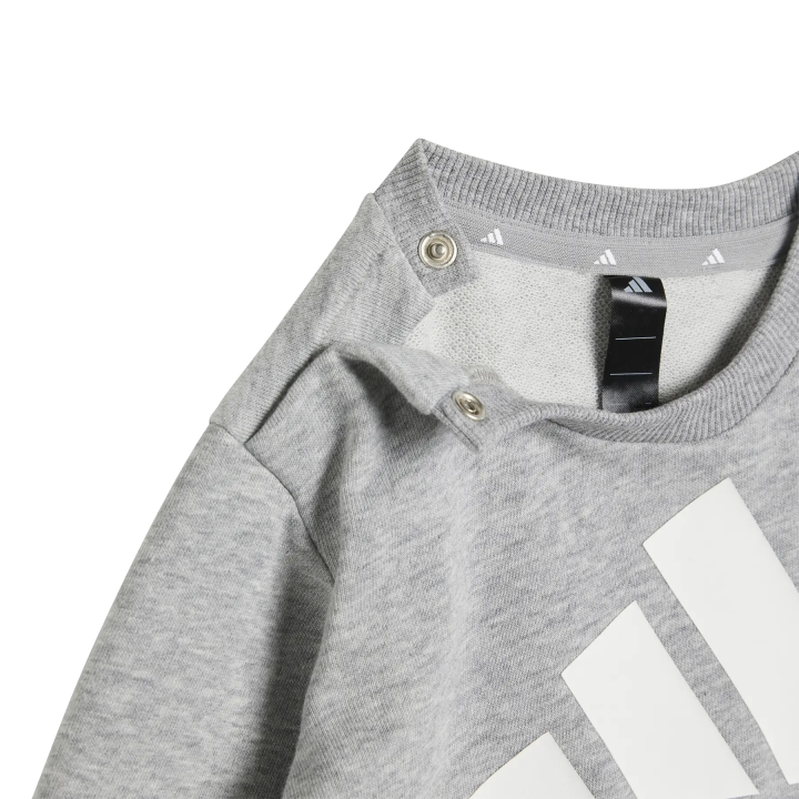 Chándal Adidas bebé pantalón jogger de felpa gris blanco