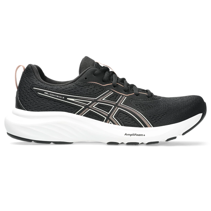 Zapatillas Asics Gel Contend 9 running negro rojo arena vista general