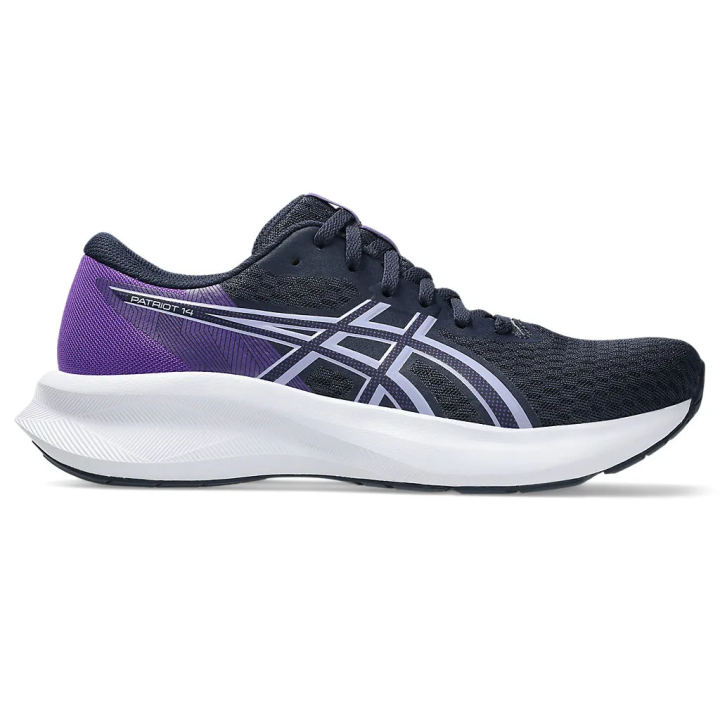 Zapatillas Asics Patriot 14 running azul marino gris vista lateral