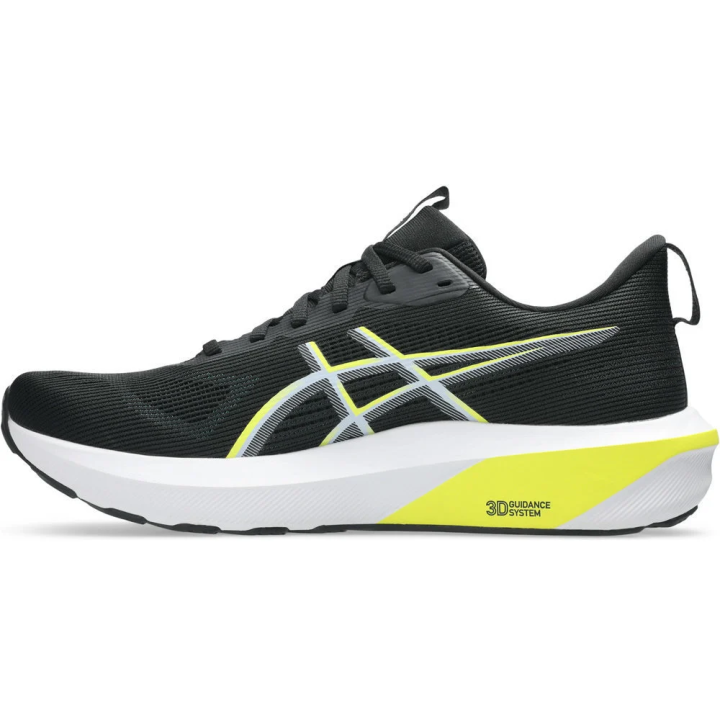 Zapatillas Asics GT 1000 14 running negro amarillo vista lateral
