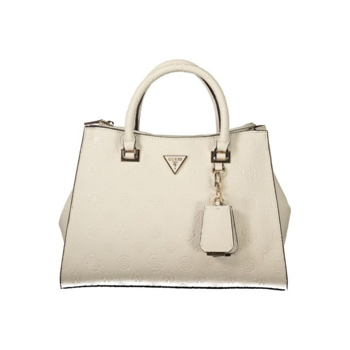 bolso de polietileno beige para mujer Guess vista frontal