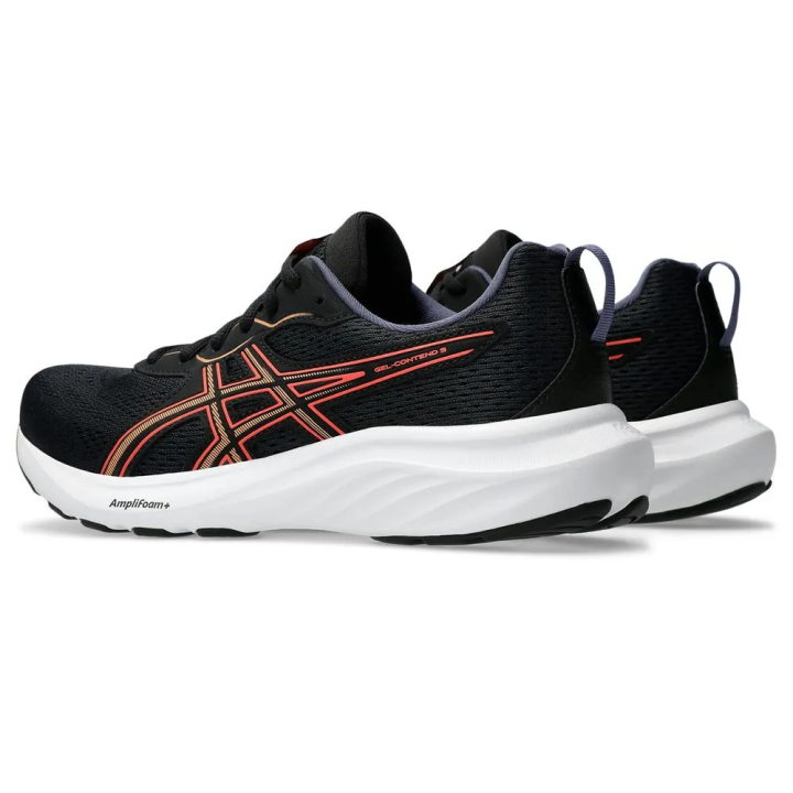 Zapatillas Asics Gel Contend 9 running negro coral vista lateral dorsal par