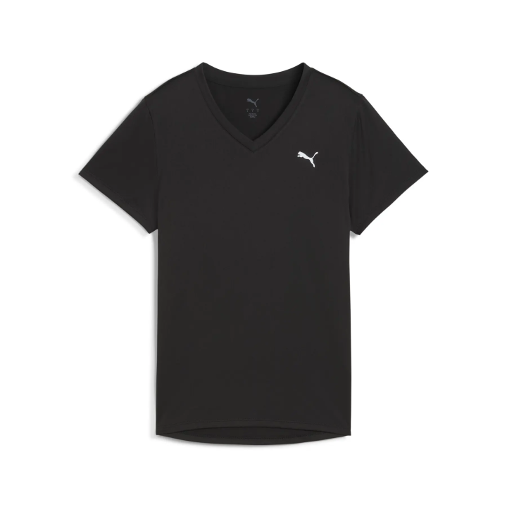 Camiseta Puma training Essentials cuello en V negra vista frontal