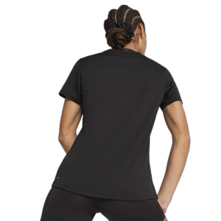 Camiseta Puma training Essentials cuello en V negra vista dorsal detalle