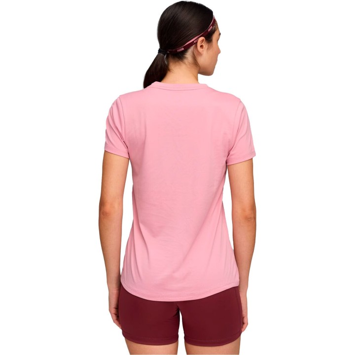 Camiseta Puma training Essentials cuello en V rosaCamiseta Puma training Essentials cuello en V rosa vista dorsal