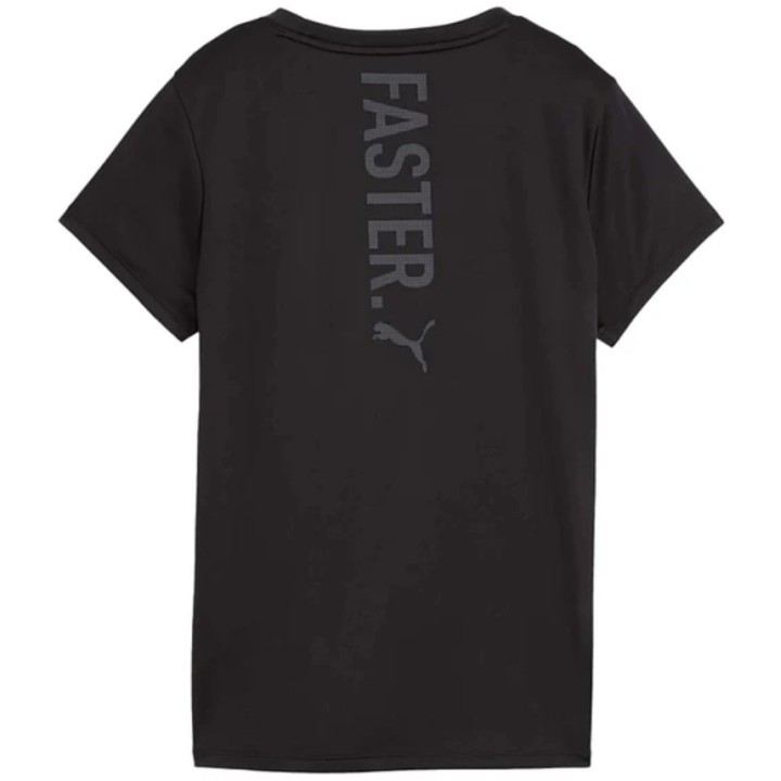 Camiseta Puma running gráfica Run Forever Faster negra vista dorsal