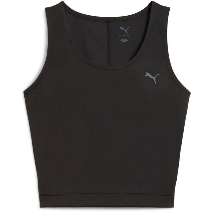 Top Puma training Cloudspun con diseño twist negro vista frontal