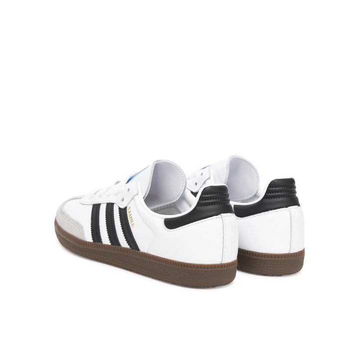 Zapatillas Adidas Samba OG casual blanco negro vista lateral