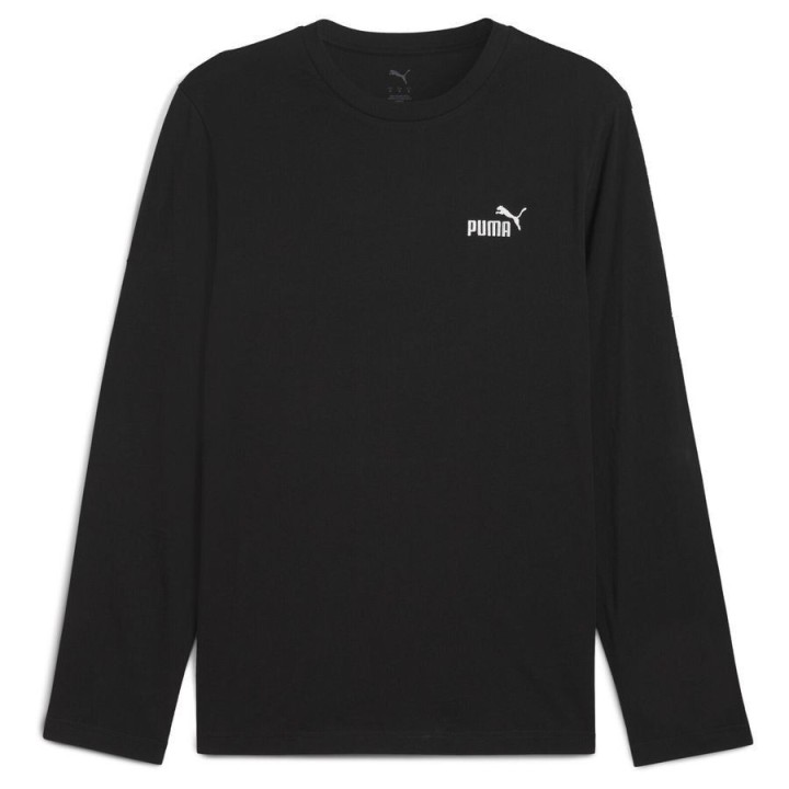 Camiseta Puma Essentials con logotipo pequeño de manga larga negra