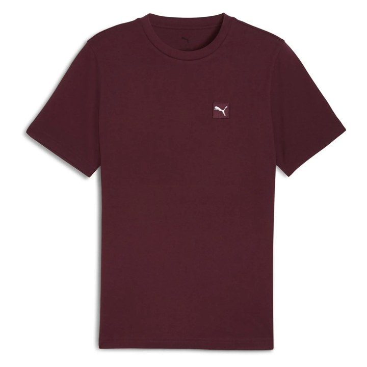 Camiseta Puma Essentials Elevated burdeos vista frontal