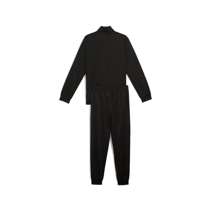 Chándal Puma Essentials de poliéster chaqueta y pantalón negro vista dorsal