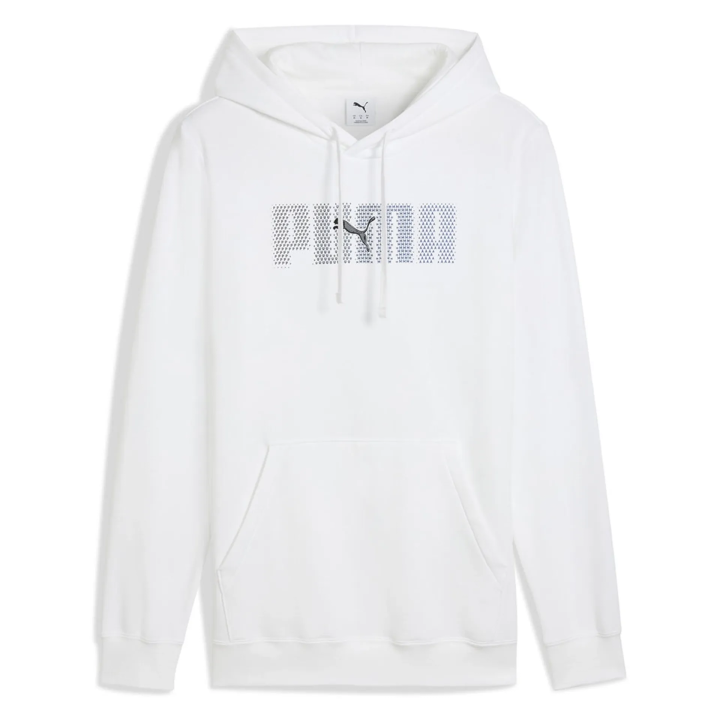 Sudadera Puma Essentials de felpa con logotipo blanco vista frontal