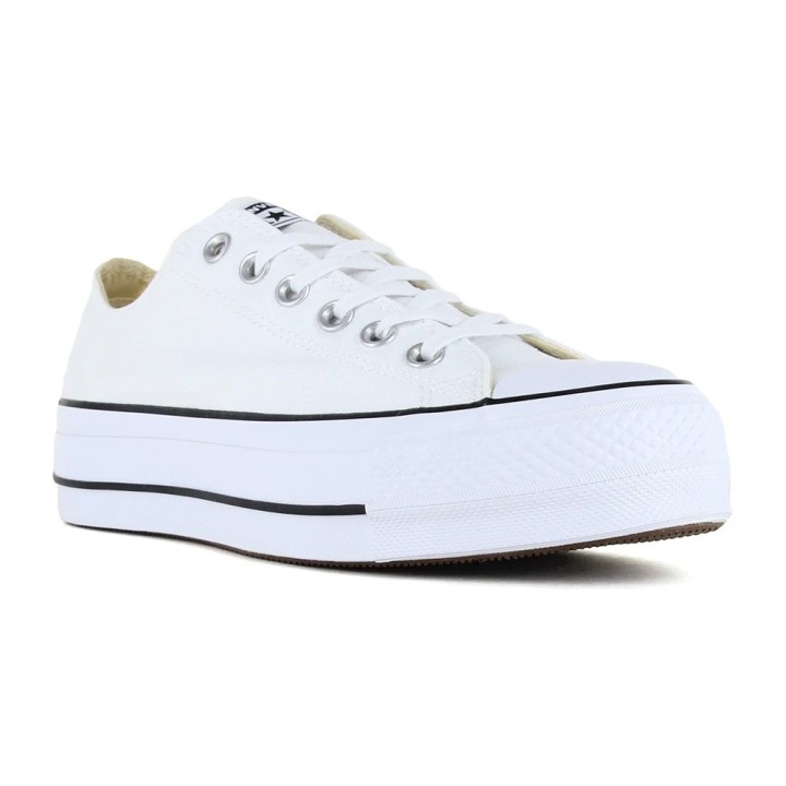 Zapatillas Converse Chuck Taylor All Star Platform canvas blanco vista tres cuartos