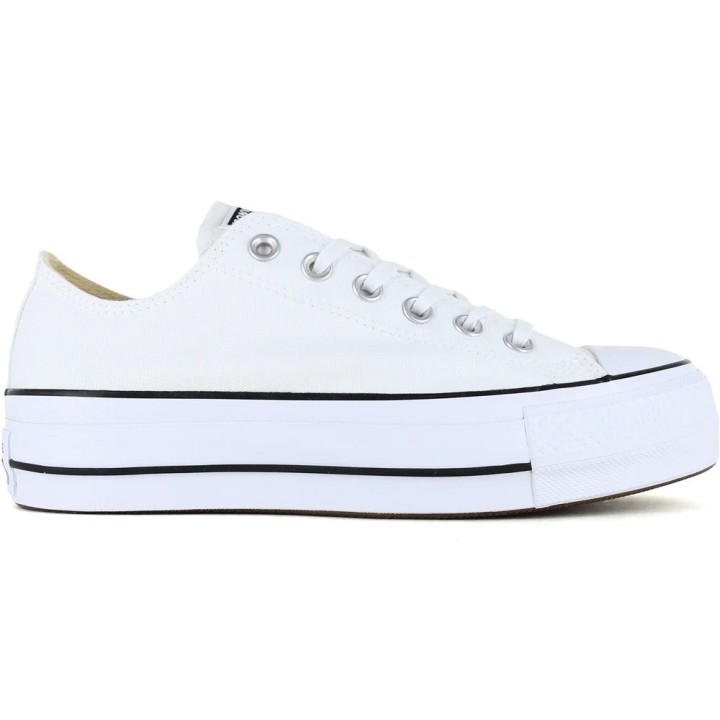 Zapatillas Converse Chuck Taylor All Star Platform canvas blanco vista lateral