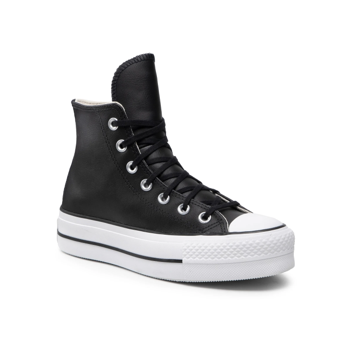 Zapatillas Converse Chuck Taylor All Star Platform piel negrovista trescuartos
