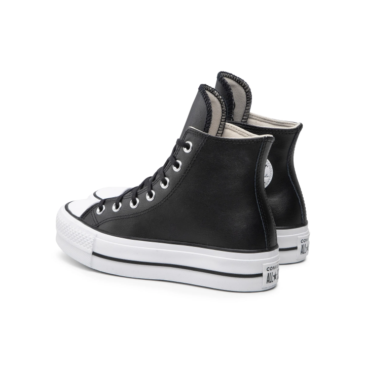 Zapatillas Converse Chuck Taylor All Star Platform piel negro vista trescuartos dorsal