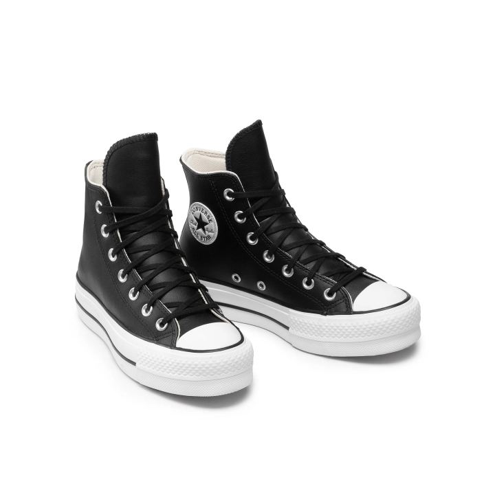Zapatillas Converse Chuck Taylor All Star Platform piel negro vista trescuartos frontal