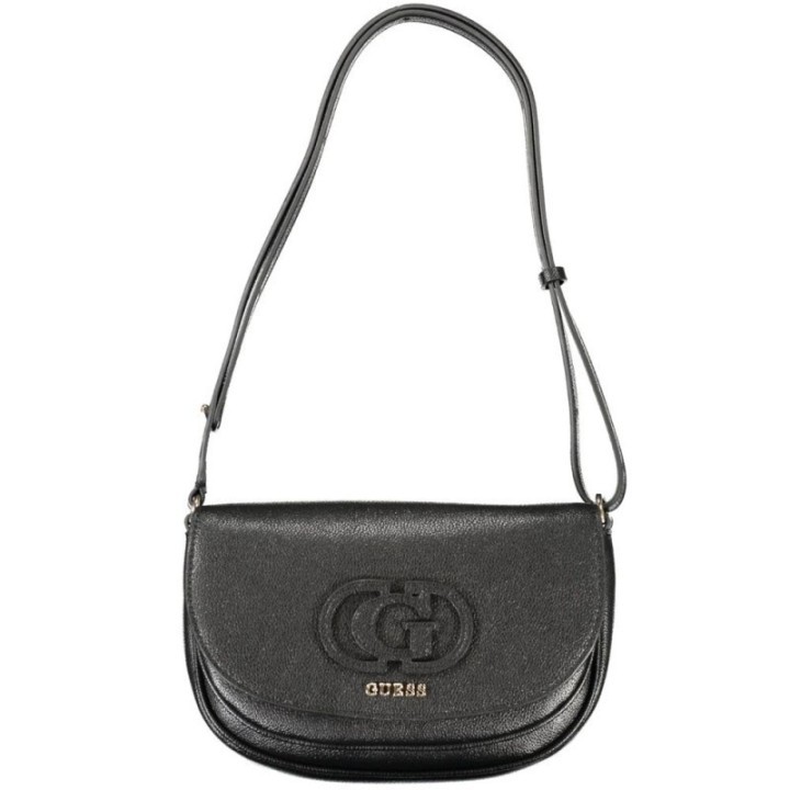 bolso de hombro negro para mujer Guess vista frontal