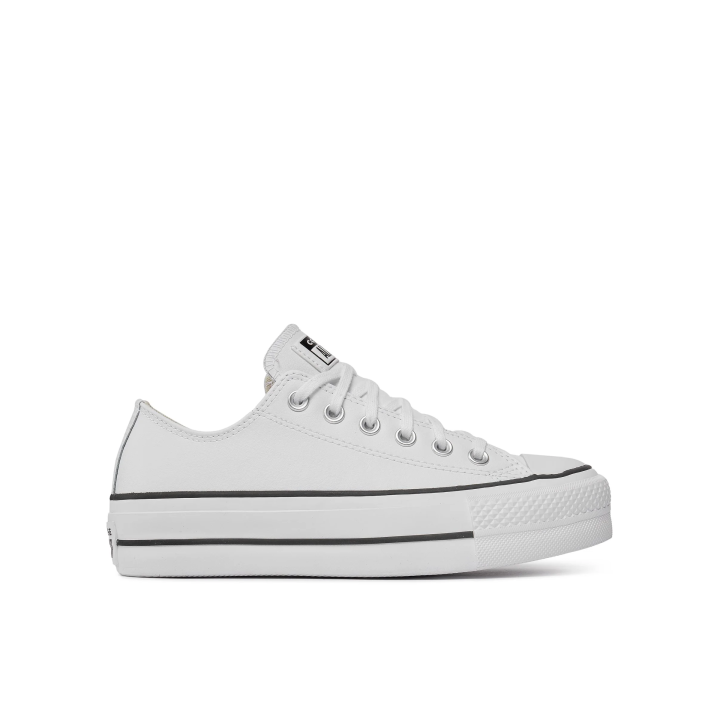 Zapatillas Converse Chuck Taylor All Star Platform Clean piel blanco vista lateral