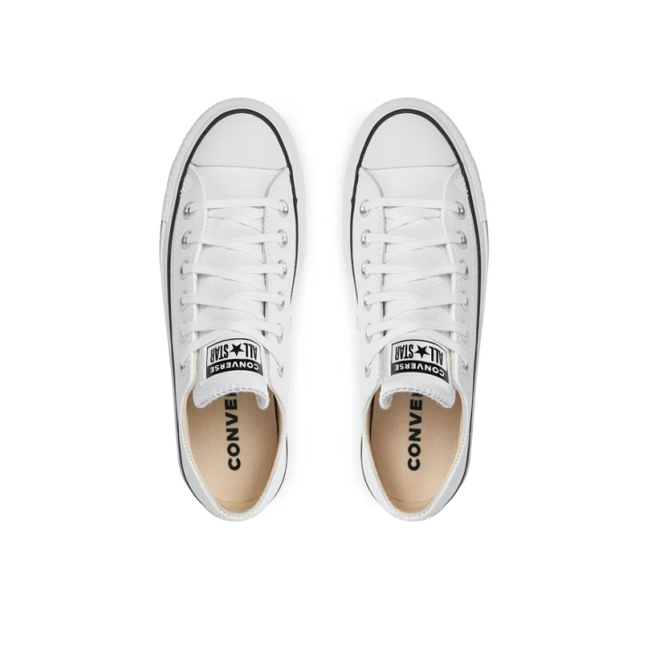 Zapatillas Converse Chuck Taylor All Star Platform Clean piel blanco vista cenital