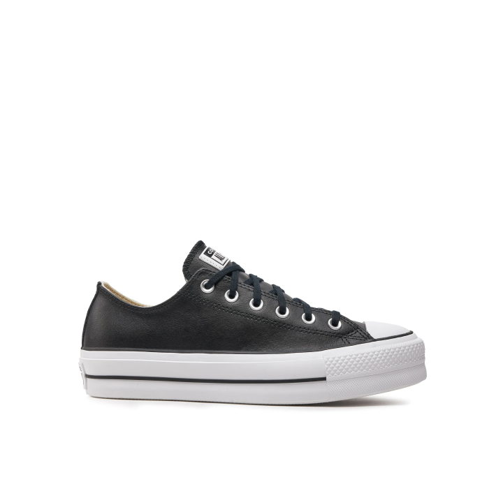 Zapatillas Converse Chuck Taylor All Star Platform Clean piel negro vista lateral