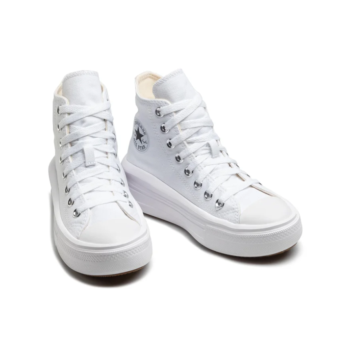 Zapatillas Converse Chuck Taylor All Star Move blanco vista tres cuartos frontal