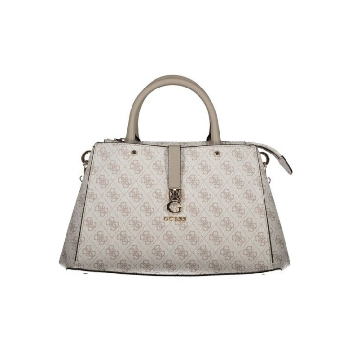 bolso gris de polietileno para mujer Guess vista frontal