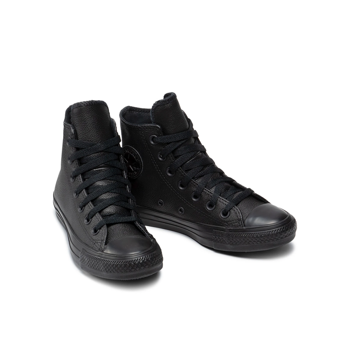 Zapatillas Converse Chuck Taylor All Star Mono Piel unisex negro hombre mujer vista tres cuartos frontal