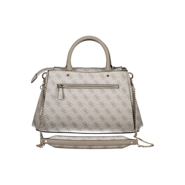 bolso de mano gris de polietileno para mujer Guess vista frontal