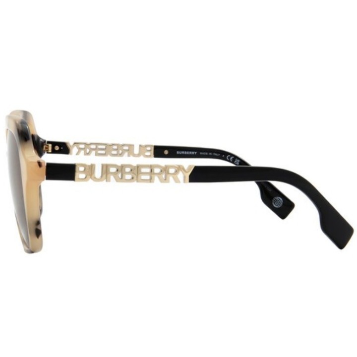Detalle de gafas de sol rectangulares negras Burberry BE4389 Joni unisex