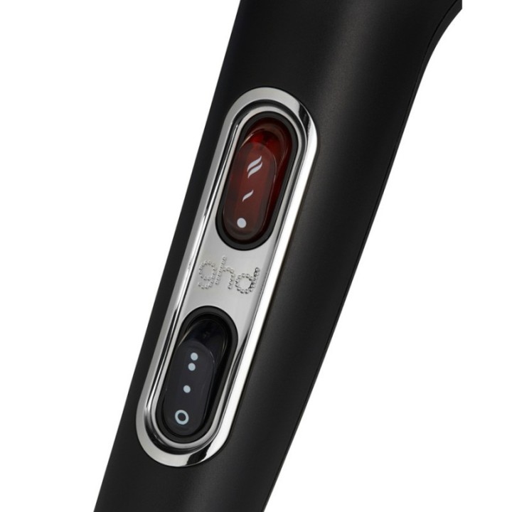 Secador profesional ghd Helios negro vista detalle botón