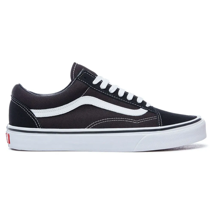Zapatillas Vans Old Skool casual unisex negro blanco vista lateral