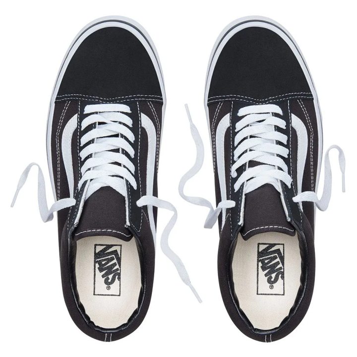 Zapatillas Vans Old Skool casual unisex negro blanco vista cenital