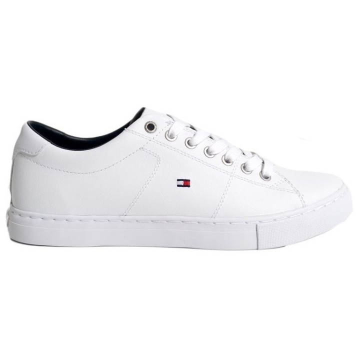 Zapatillas Tommy Hilfiger de piel blancas vista lateral