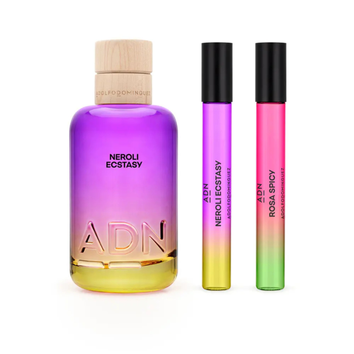 Estuche Adolfo Domínguez ADN Neroli Ecstasy perfume EDP 100 ml vista detalle