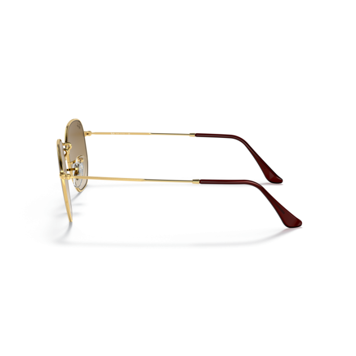 afas de sol Ray-Ban RB3548 hexagonal dorado con cristales marrón degradado vista dorsal