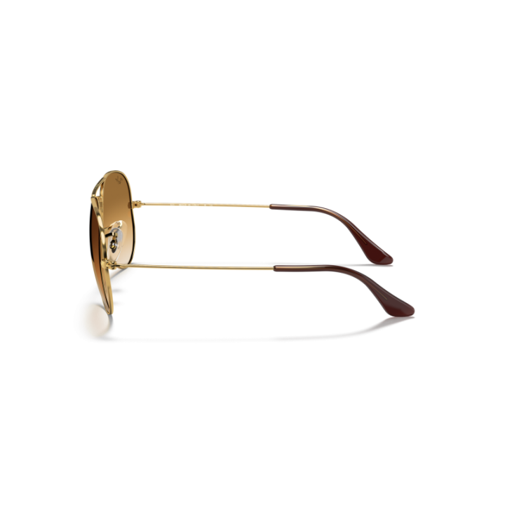 Gafas de sol Ray-Ban RB3025 Aviator dorado con cristales marrón vista lateral