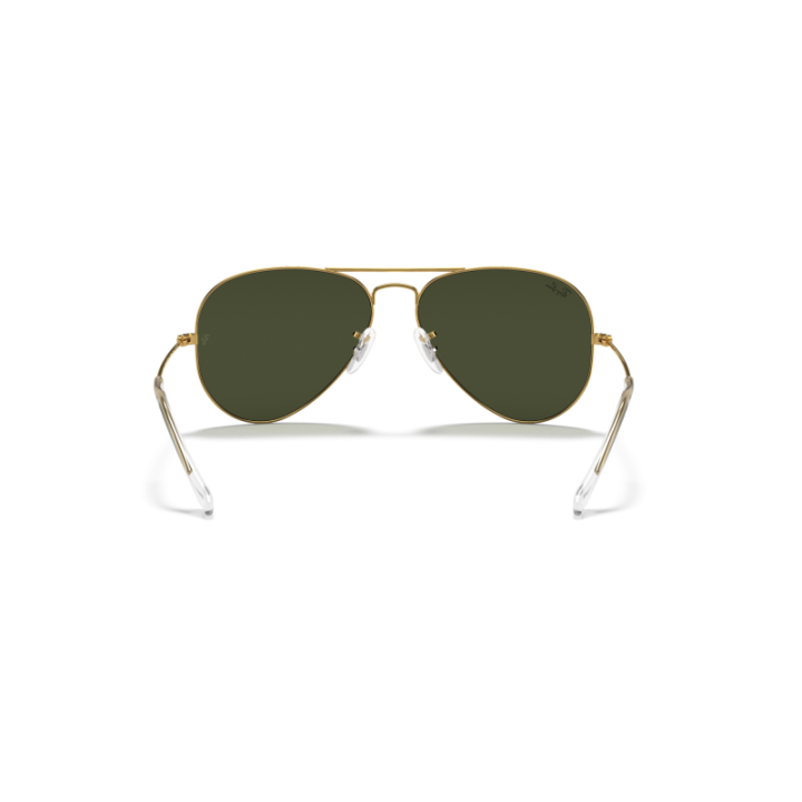 Gafas de sol Ray-Ban RB3025 Aviator dorado con cristales verde G15 vista dorsal