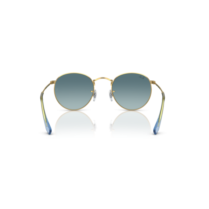 Gafas de sol Ray-Ban RB3447 Round Metal dorado con cristales  azul vista dorsal