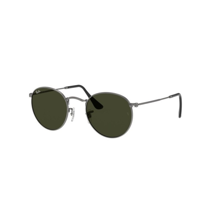 Gafas de sol Ray-Ban RB3447 Round Metal gris con cristales verdes G15 vista frontal